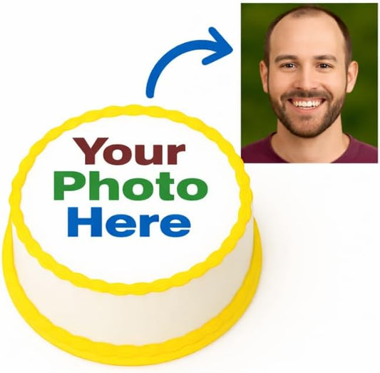 Custom Edible Photo Cake Topper (Round – 7.5”) DAD