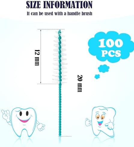 Interdental Brush Dental Picks Tooth Floss Interdental Brush Between Teeth Refills White Refills for Tooth Cleaning(100 Pieces,Tight)