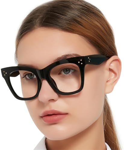 OCCI CHIARI Oversized Reading Glasses for Women 1.50 Fashion Readers 1.0 1.25 1.50 1.75 2.0 2.25 2.50 2.75 3.0 3.5 4.0(Black, 1.50)