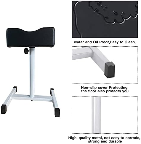 CHAOEEMY Pedicure Foot Rest,Adjustable Height Pedicure Stool,Pedicure Stand for Home Salon,Tattoo,Nail Tech(Black)