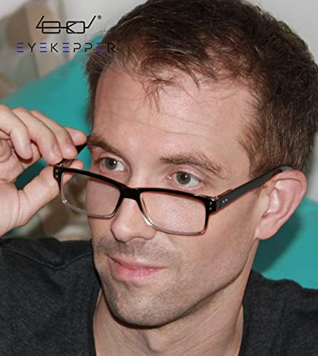 Eyekepper Vintage Reading Glasses for Men - 5 Pack Spring Hinges Classic Readers - Black Frame with Tortoie Arms +3.50