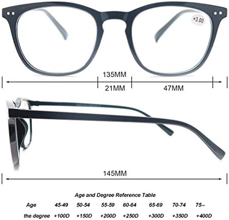 3 Pack Reading Glasses Women Men Stylish Oval Readers Flexible Spring Hinge Tortoise Glasses Reading +1.50