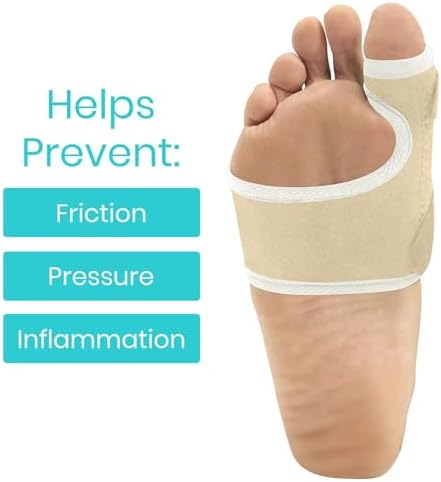 Vive Bunion Brace (Pair) - Big Toe Corrector Straightener with Splint - Hallux Valgus Pad, Joint Pain Relief, Alignment Treatment - Orthopedic Sleeve Foot Wrap Support for Men and Women (Beige)