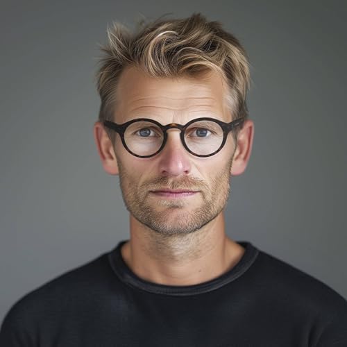 LONDON MOLE® Graduate blue light glasses | Round panto-style blue blockers | Anti-eyestrain | Unisex | Spring Hinges