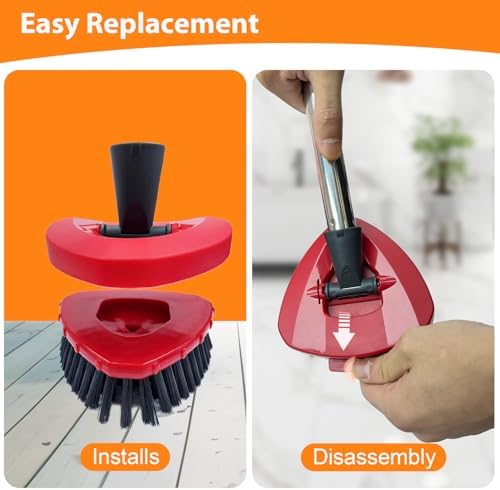 Fatmass 2 Pack Upgraded Spin Mop Replace Scrub Mop Brush Compatible with O Cedar 2 Tank RinseClean, Great for Kitchen, Deck, Bathroom and Shower Floor Scrubber