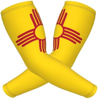 Flag Arm Sleeves New Mexico State Flag Compression Arm Sleeves for Unisex Tattoo Cover Up Cooling Arm Sleeve 1 Pair