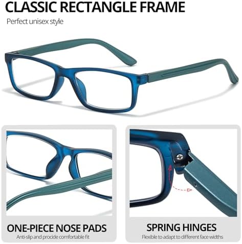VIEWBETTER Photochromic Reading Glasses Sunglasses for Women Men - Lightweight & UV400 Protection & Spring Hinge RG2321