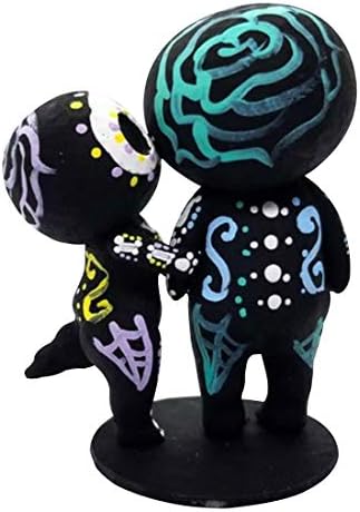 Sugar Skull Couple Figurine Statue Couples Cute Skeleton Mexican Halloween Day of The Dead Figurines Valentine's Day Decor(kiss)