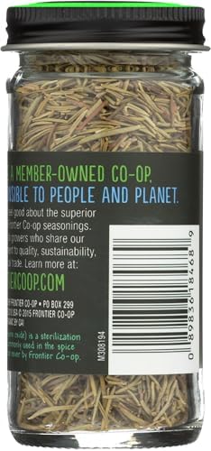 Frontier Co-op Organic Whole Rosemary Leaf, 0.85 Ounce Bottle, Pungent, Herbaceous, Fresh Earthy Taste & Aroma, Kosher