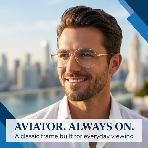 In Style Eyes C Moore PROGRESSIVE BIFOCAL Reading Glasses - Requires Adjustment Period - Wired Aviator Metal Frame