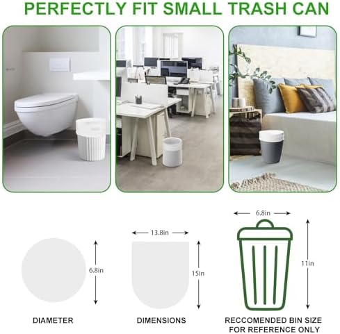 1 Gallon Small Trash Bags - 3 Rolls 105 Count Clear White 1 Gallon Garbage Bag Strong, Leakage-Free Unscented Thick Plastic Wastebasket Liners for Bathroom, Office, Kitchen Inwaysin