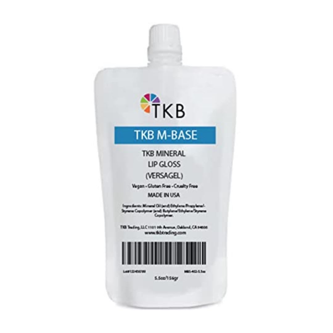 TKB Mineral Lip Gloss (M-Base) | Clear Versagel Base for DIY Lip Gloss, Made in USA (5.5oz (156g))