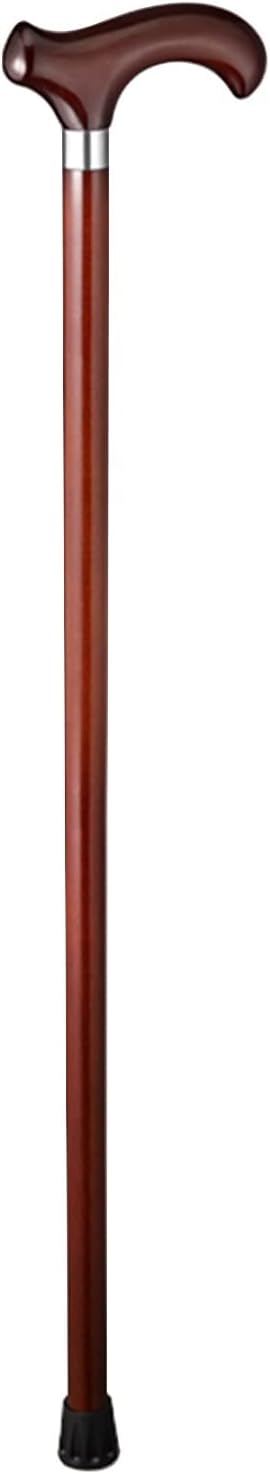Wooden Walking Sticks for Seniors, Strong Beech Wood Walking Cane Men and Women Light Mobility Aid with Anti-Slip Rubber Tip (Color : Dark Brown, Size : 80cm)