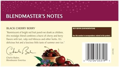 Celestial Seasonings Herbal Tea Bags, Black Cherry Berry, Flavored Tea Bags, 20 Count (Pack of 6)