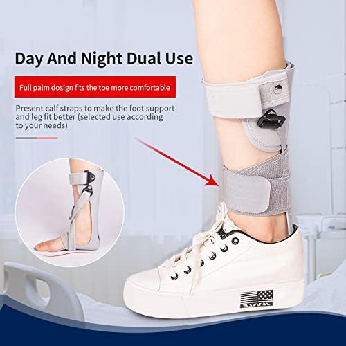 AFO Foot Drop Brace Splint Ankle Foot Orthosis Walking with Shoes or Sleeping for Stroke Hemiplegia (Small-Right)