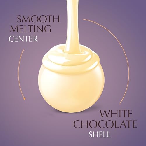 Lindt LINDOR Assorted White Chocolate Candy Truffles, 12.7 oz Bag