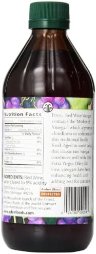 Eden Organic Red Wine Vinegar, 16 fl oz, Raw, Amber Glass