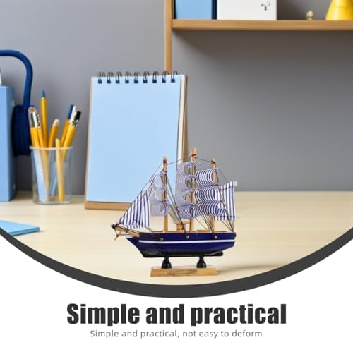 Abaodam Mini Sailboat Cake Topper Wooden Sailing Boat Model, 5.5 Inch Nautical Cake Decoration for Graduation, Birthday, Baby Shower and Coastal Party Tabletop Decor