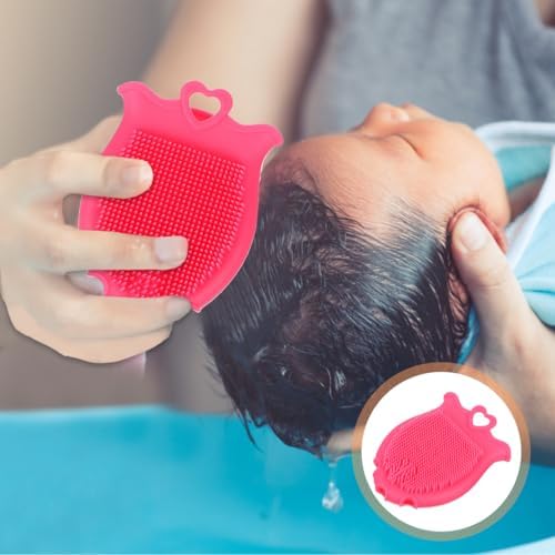 Beaupretty Baby Shampoo Brush 2-Pack Silicone Scalp Scrubber for Gentle Exfoliating and Massaging with Ergonomic Handle Ideal Toddler Scalp Scrubber for Bath Care 3.74X2.59X0.94 Inches