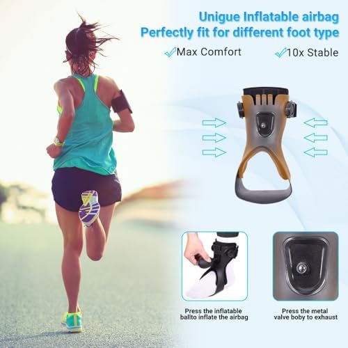 AFO Foot Drop Brace,Medical Ankle Foot Orthosis for Hemiplegia Stroke Varus Walking Support Shoes,Ankle Brace Stabilizer with Inflatable Airbag (Right Foot, Large)