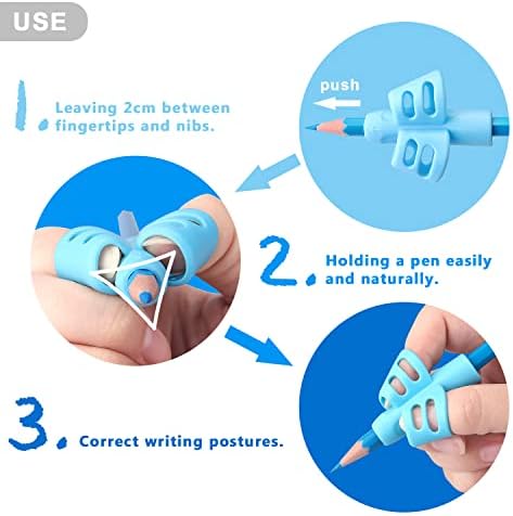 Bribobo 12 Pack Pencil Grips for Kids Handwriting Pencil Grippers, Pencil Writing Aid Grip Posture Correction Tool for Kids Toddler Children Special Needs