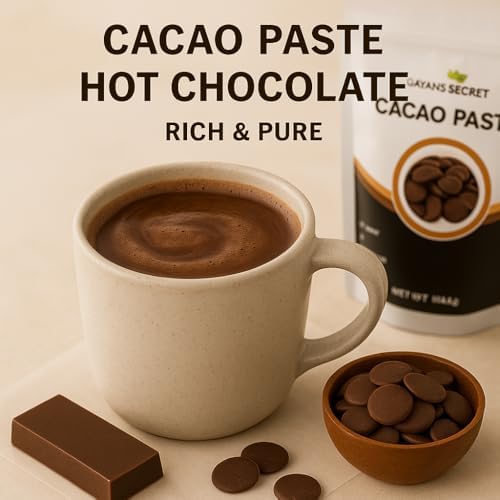 Mayan's Secret - Organic Raw Cacao Paste Wafers – USDA Certified, Non-GMO, Vegan & Gluten-Free – Easy-Melt Wafers for Chocolate Making, Baking & Beverages – Pure Stone-Ground Cacao (1 Pound (Pack of 2))