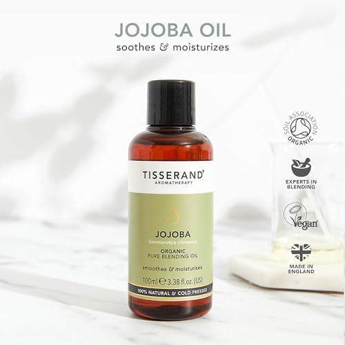 Tisserand Organic Pure Essential Oil - Moisturising and Softening - Facial and Body Massage - Rich in Antioxidants - Jojoba - 3.38 oz