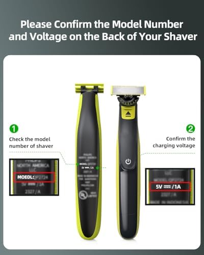 Superer 5V USB Charger Cord Fit for Philips Norelco One Blade 360 Newer Model QP2724 QP2834 QP1924 QP4631 QP6542 QP4530, MG7910 MG5910 MG9510 MG9525, X3001 S3341 X3052, for Phillips Power Shaver Cable