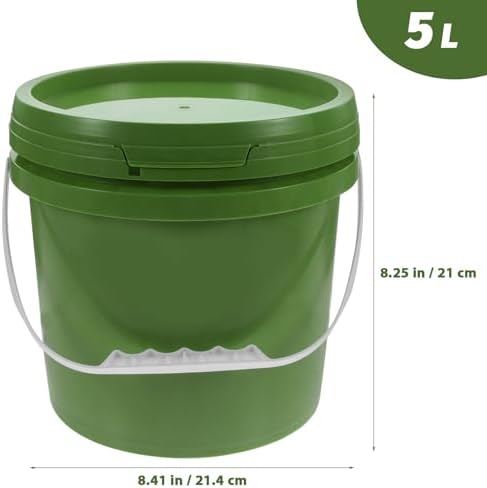 5L Food-Grade Plastic Paint Bucket with Handle and Lid, Sealed Storage Container for Art Supplies and Pigments, Sturdy PP Material, Multipurpose Paint Pail for Painting and Craft