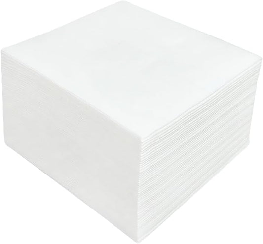 200 Sheets Soft Paper Dinner Napkins Square Cocktail Napkins Party Dessert Lunch Napkins Bar Beverage Napkins Absorbent Wedding Napkins for Kitchen White