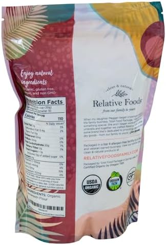 Relative Foods Organic Amaranth Flour – Gluten-Free, High Protein Organic Millet Flour – Amaranth Powder Ideal for Baking, Thickening, Flatbreads & More – 2lb Bag