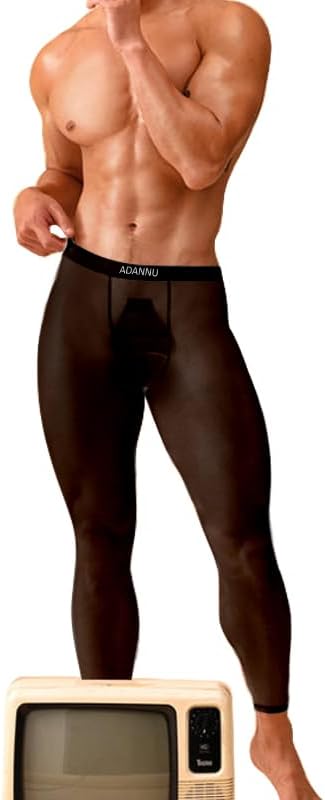 Men's Sexy Transparent Ultra-Thin ice Silk Tight Elastic Fitness Seamless Fast Drying Tight Sports Pants