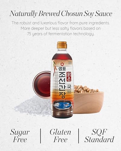 Sempio Naturally Brewed Soy Sauce for Soup – Korean Chosun Deep Flavor, Naturally Fermented 6 Months - Gluten Free, Non-GMO, Kosher, Halal - Crafted in Korea (31.45 fl oz/930 mL)
