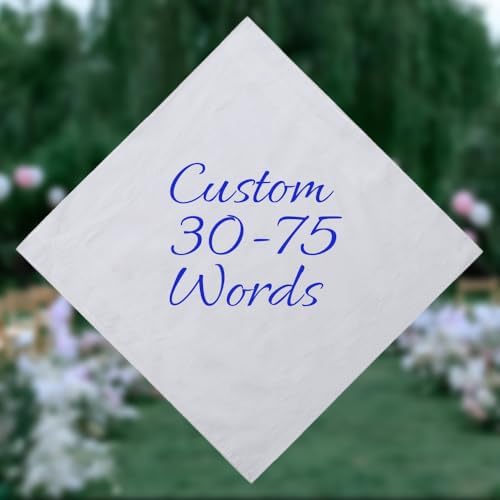 Custom Embroidered Handkerchief with Your Own Words,Personalized Wedding Hankie Gift,Unique Bridal Gift for Happy Tears