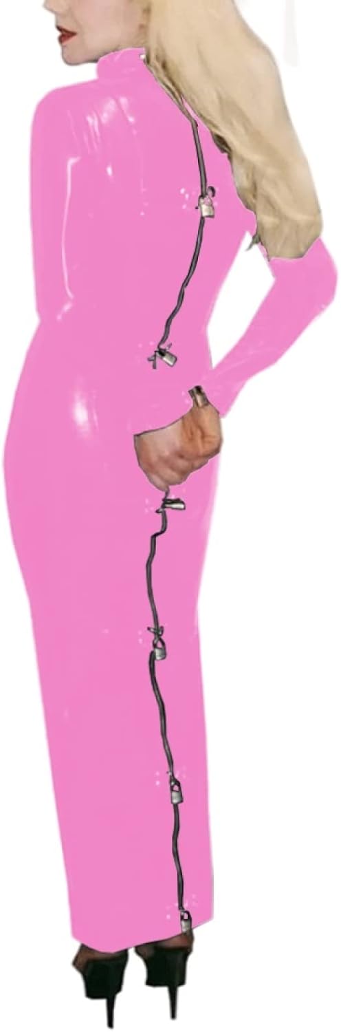 Lockable Costume Lockable Dress Bag Wear Male Women Night Club Wear,Pink,5XL