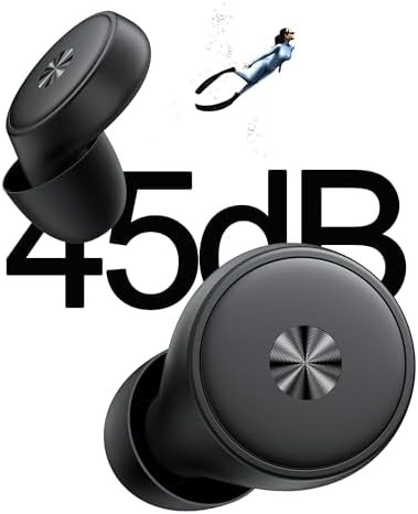 Ear Plugs for Sleeping 45dB Noise Cancelling Ear plugs, Soft Reusable Earplugs for Noise Reduction, Hearing Protection Earplugs for Concert, Travel, Side Sleeper, Focus, Snoring with 8 Tips&Case Black