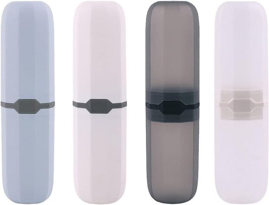 4 Pcs Portable Toothbrush and Toothpaste Storage Boxes Assorted Color Toothbrush Holders for Travel Camping and Daily Use Ideal for Electric and Standard