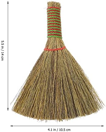 SHERCHPRY Desktop Broom Small Hand Broom 5.11X4.13X0.70In Straw Bristle Mini Whisk for Table Pc Keyboard Dust Cleaning Household Use 2 Pack