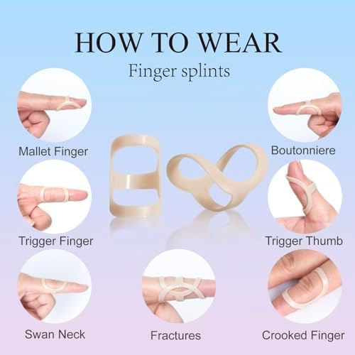 Oval Finger Splint 6 pcs, Finger Splints for Arthritis, Mallet Finger, Trigger Finger Splint, hypermobility(EDS) finger For Thumb/Middle,/Index/Pinky or Ring Finger(size 4,5 each 3pcs)