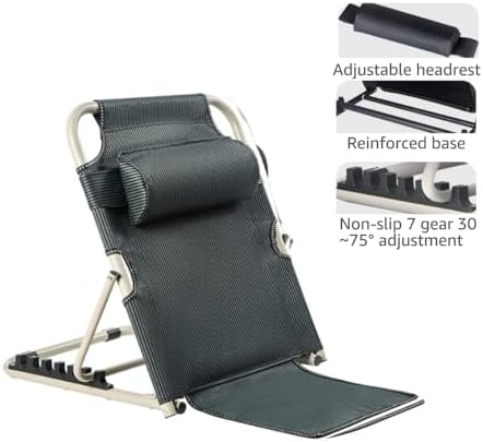 Lifting Bed Backrest, Adjustable Lifting Back Rest Support, Multifunction Portable Bed Backrest Support with Pillow, Lumbar Support for Neck Head Lumbar Elderly Patient Read Eat