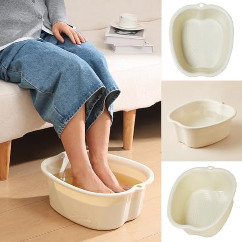 Ytterbium Foot Soaking Bath Basin, Large Massage Foot Soaking Tub, Plastic Home Spa Pedicure Bucket, Relaxation & Stress Relief, Suitable for Women & Men (Pink)