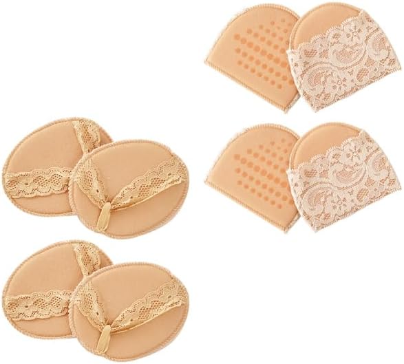 Healeved 4 Pairs Forefoot Shoe Pads Pain Relief Gel Cushion Pads for High Heels Breathable Invisible Forefoot Socks for Women Comfortable Arch Support