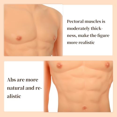 SUAISKR Silicone Muscle Suit with Arms Realistic Male Chest Abs Suit Fake Muscle Costume for Cosplay Halloween