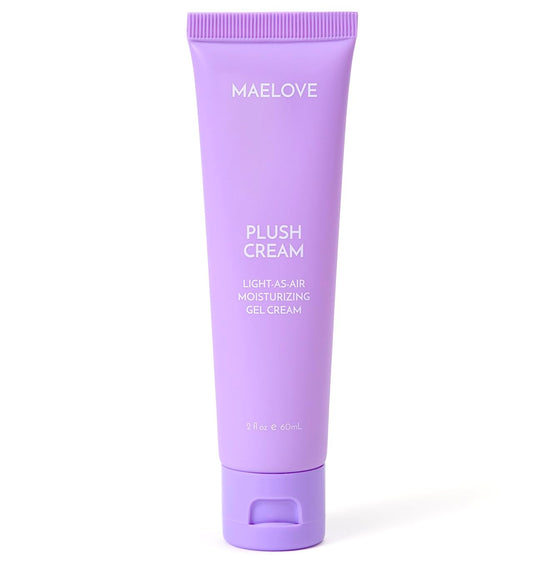 MAELOVE Plush Cream Lightweight Moisturizer, Unscented Hydrating Face Cream with Squalane, Hyaluronic Acid, For Oily and Sensitive Skin, Vegan, Made in USA, 2.0 fl oz