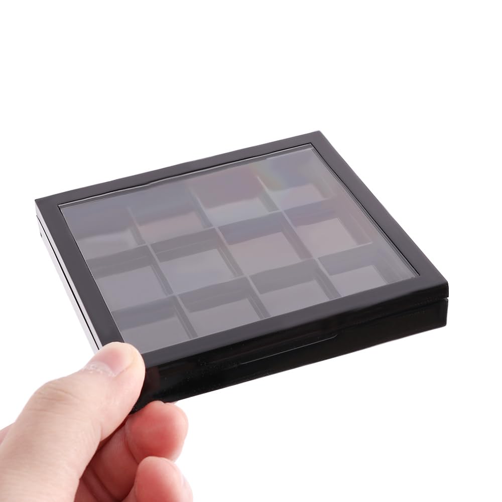 12 Grids Empty Eyeshadow Palette DIY Eyeshadow Makeup Palette Lipstick Container Empty Makeup Storage Box for Blush Lipstick