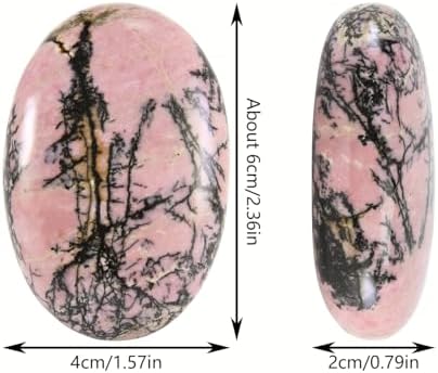 Rhodonite Crystal Palm Stone, Worry Stones, Crystals and Healing Stones, Polished Rocks, Natural Gemstones, Chakra Stones for Healing Crystals Daily Use
