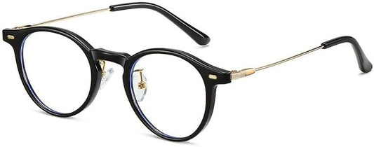 Vintage Round Reading Glasses Anti Eye Strain Computer Readers Anti Blue Light Flat Light Mirror Presbyopic Glasses