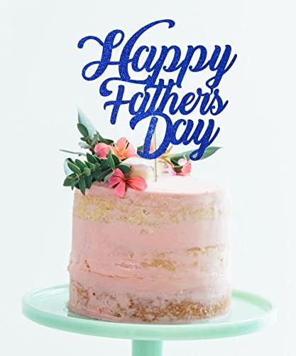 Happy Father's Day Cake Topper Cake topper Blue Glitter Cake topper Decorative Party Cake Decoration for Father's Day