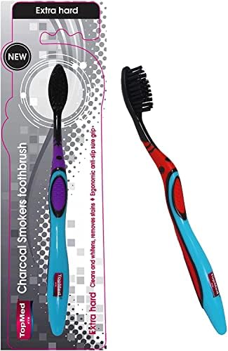 Smokers Charcoal Toothbrush Extra Hard (Color May Vary) (3 Count (Pack of 1))