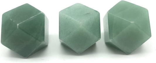 PEKMAR Natural Crystal Rough Home Decoration 1pc Natural Green Crystals Stone Carved Polyhedron Shaped Smooth StoneCrystals Room Decoration Stones